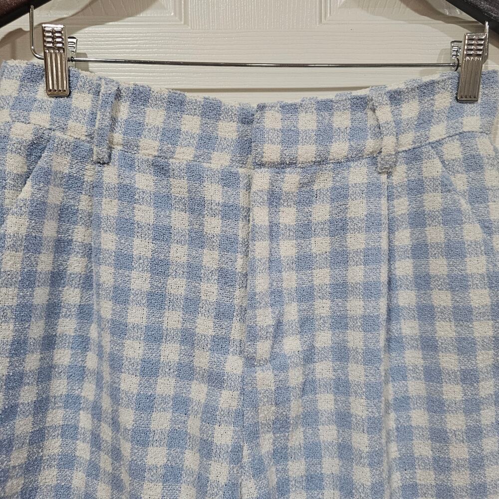 Blue Gingham Shorts Woman Med High Rise Cottagecore Coastal - Picture 6 of 6